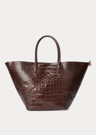 Women's Polo Ralph Lauren Embossed Large Bellport Tote Bags | 690125FGJ